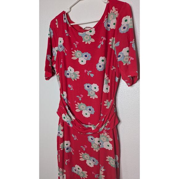 BODEN Terese Jersey Midi Dress in Poppy Red Oriental Paradise US 12L - Picture 6 of 9